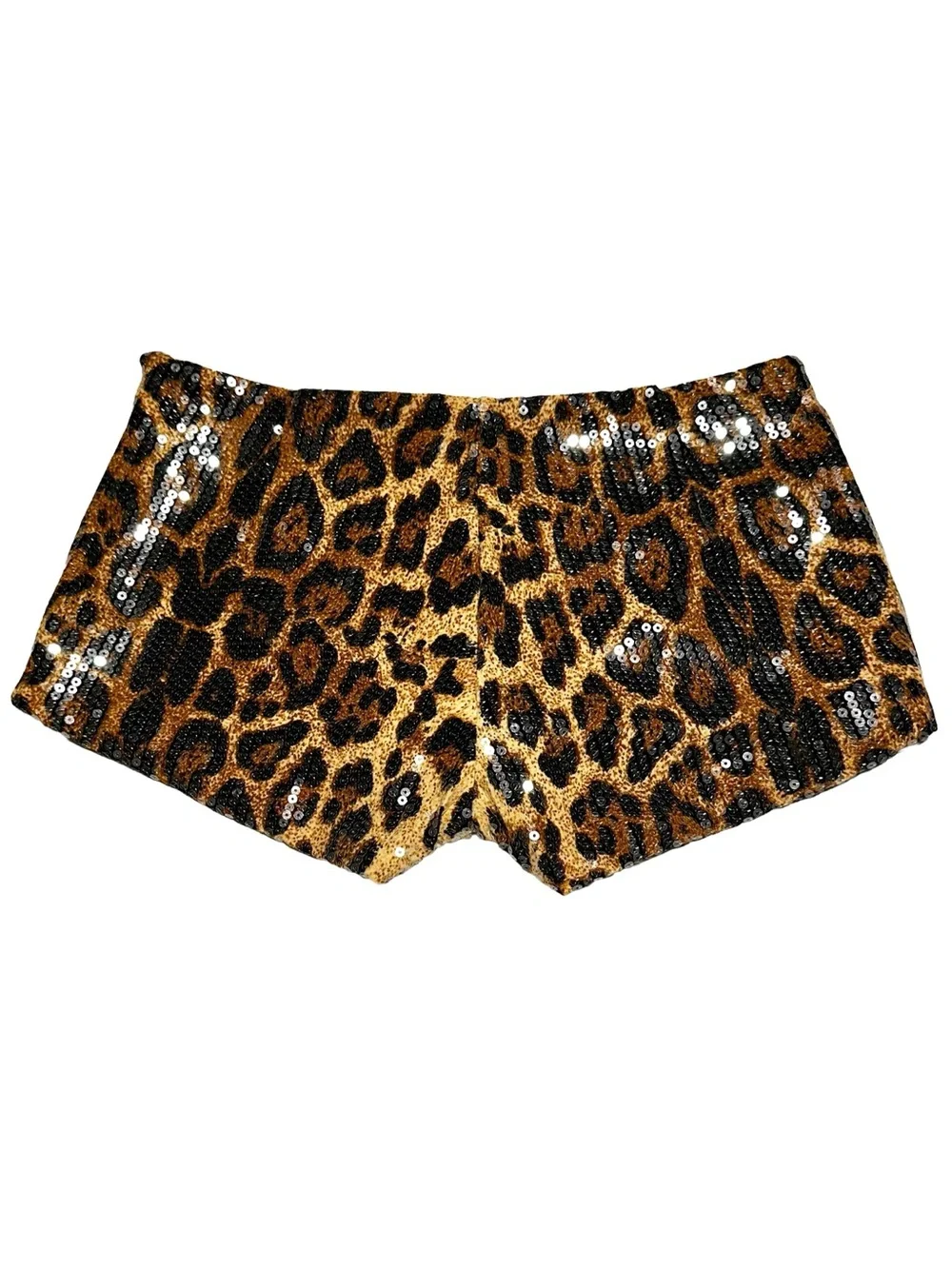EDIKTED Sequin Leopard Micro Shorts Indie Sleaze Rocker Festival - Picture 5 of 10